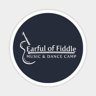 Earful of Fiddle White Logo Magnet